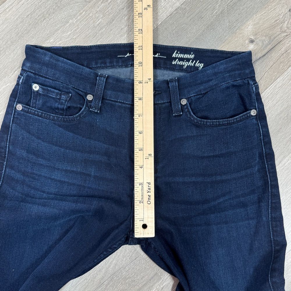 7 For All Mankind Kimmie Straight Leg Jeans Dark Blue 28 - Picture 12 of 14